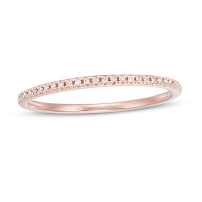 0.05 CT. T.W. Diamond Stackable Anniversary Band in 10K Rose Gold