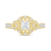 Thumbnail Image 2 of 0.45 CT. T.W. Princess-Cut and Round Diamond Frame Vintage-Style Art Deco Engagement Ring in 10K Gold