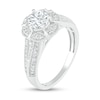 0.95 CT. T.W. Diamond Frame Vintage-Style Engagement Ring in 10K White Gold