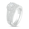 0.58 CT. T.W. Princess-Cut Diamond Frame Art Deco Vintage-Style Bridal Set in 10K White Gold