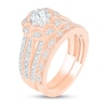 Thumbnail Image 1 of 0.95 CT. T.W. Diamond Scallop Edge Frame Vintage-Style Bridal Set in 10K Rose Gold