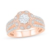 Thumbnail Image 3 of 0.95 CT. T.W. Diamond Scallop Edge Frame Vintage-Style Bridal Set in 10K Rose Gold