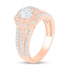 Thumbnail Image 5 of 0.95 CT. T.W. Diamond Scallop Edge Frame Vintage-Style Bridal Set in 10K Rose Gold