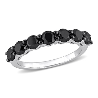 1.75 CT. T.W. Black Enhanced Diamond Seven Stone Anniversary Band in 10K White Gold