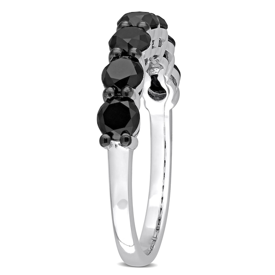 1.75 CT. T.W. Black Enhanced Diamond Seven Stone Anniversary Band in 10K White Gold