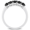 Thumbnail Image 4 of 1.25 CT. T.W. Black Enhanced Oval Diamond Five Stone Anniversary Band in 10K White Gold