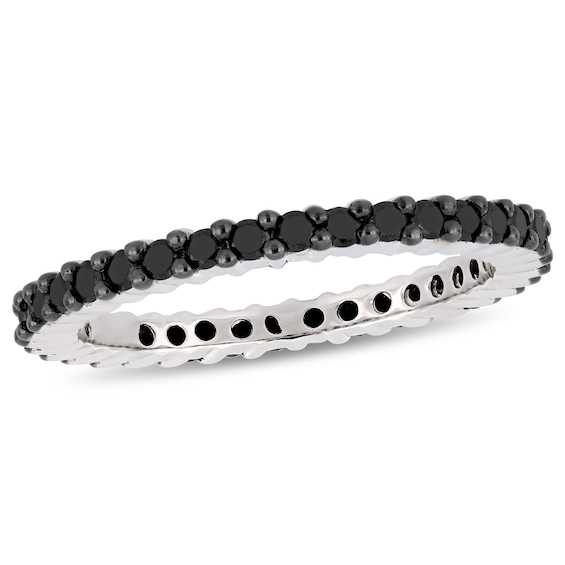 0.95 CT. T.W. Black Enhanced Diamond Eternity Band in 10K White Gold