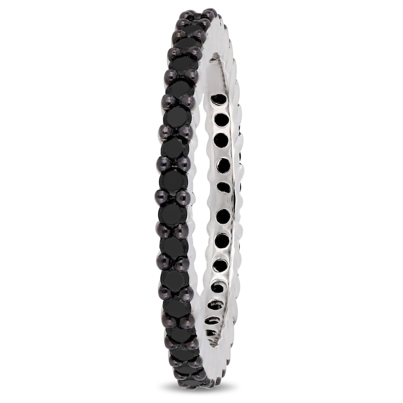 0.95 CT. T.W. Black Enhanced Diamond Eternity Band in 10K White Gold|Peoples Jewellers