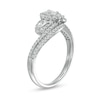 Thumbnail Image 2 of 0.69 CT. T.W. Oval Diamond Frame Past Present Future® Bypass Ring in 10K White Gold