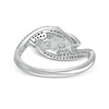 Thumbnail Image 4 of 0.69 CT. T.W. Oval Diamond Frame Past Present Future® Bypass Ring in 10K White Gold