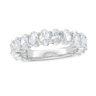 3.00 CT. T.W. Oval Certified Lab-Created Diamond Anniversary Band in 14K White Gold (F/SI2)