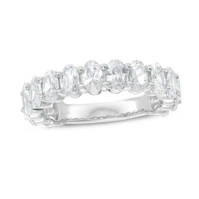 3.00 CT. T.W. Oval Certified Lab-Created Diamond Anniversary Band in 14K White Gold (F/SI2)