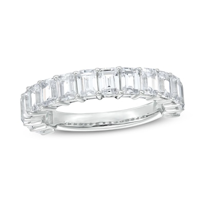 3.00 CT. T.W. Certified Emerald-Cut Lab-Created Diamond Anniversary Band in 14K White Gold (F/SI2)