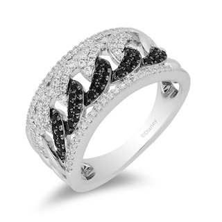 Enchanted Disney Villains Cruella De Vil 0.58 CT. T.W. Black and White Diamond Band in 14K White Gold