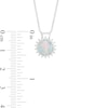 8.0mm Lab-Created Opal and White Sapphire Frame Sunburst Pendant and Stud Earrings Set in Sterling Silver