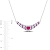 Thumbnail Image 3 of 6.0mm Heart-Shaped Lab-Created Ruby and White Sapphire Ripple Necklace in Sterling Silver - 17"