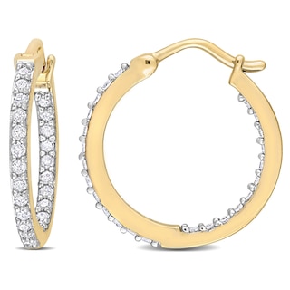 0.48 CT. T.W. Diamond Inside-Out Hoop Earrings in 10K Gold