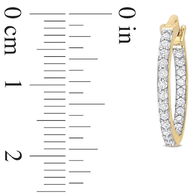 0.48 CT. T.W. Diamond Inside-Out Hoop Earrings in 10K Gold