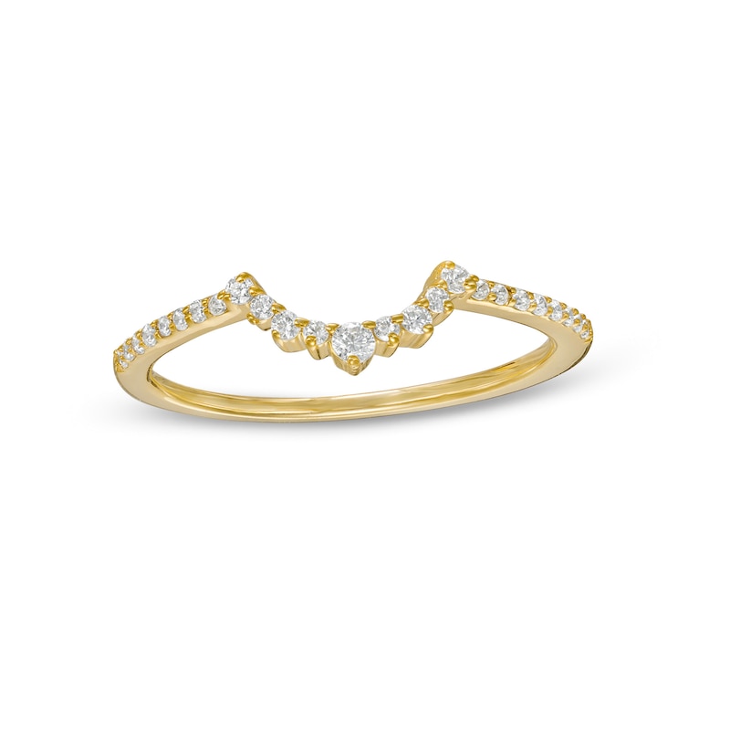 Main Image 1 of 0.145 CT. T.W. Diamond Tiara Contour Anniversary Band in 10K Gold