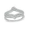 0.45 CT. T.W. Diamond Double Row Crossover Crown Contour Solitaire Enhancer in 10K Gold