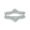 0.45 CT. T.W. Diamond Double Row Crossover Crown Contour Solitaire Enhancer in 10K Gold