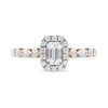 1.00 CT. T.W. Emerald-Cut Diamond Frame Multi-Shape Alternating Shank Engagement Ring in 10K Rose Gold