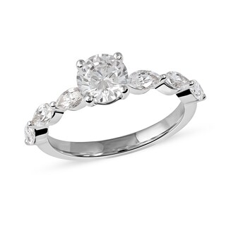 1.60 CT. T.W. Round and Marquise Diamond Engagement Ring in 14K Gold