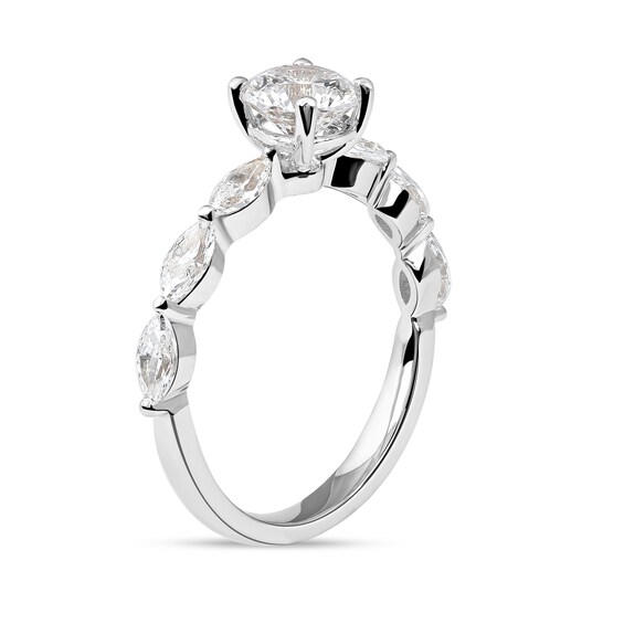 1.60 CT. T.W. Round and Marquise Diamond Engagement Ring in 14K Gold