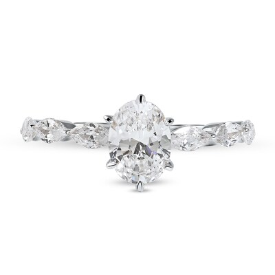 1.60 CT. T.W. Oval and Marquise Diamond Engagement Ring in 14K Gold