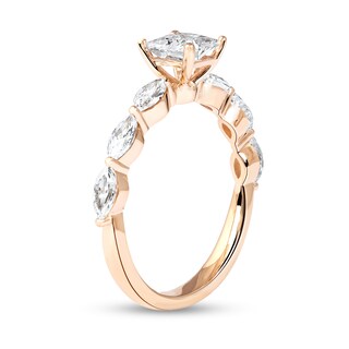 CT. T.W. Princess-Cut and Marquise Diamond Engagement Ring in 14K Rose Gold