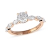 1.60 CT. T.W. Round and Marquise Diamond Engagement Ring in 14K Rose Gold