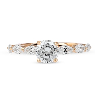 1.60 CT. T.W. Round and Marquise Diamond Engagement Ring in 14K Rose Gold