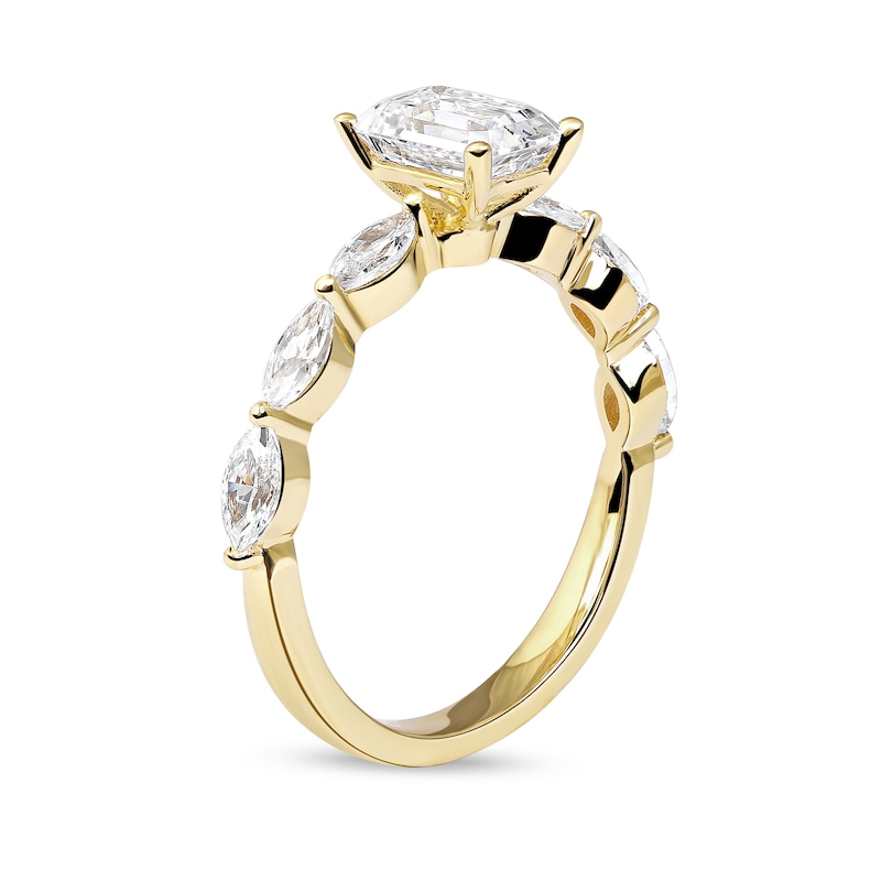 1.60 CT. T.W. Emerald-Cut and Marquise Diamond Engagement Ring in 14K Gold|Peoples Jewellers