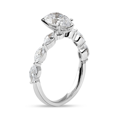 1.60 CT. T.W. Pear-Shaped and Marquise Diamond Engagement Ring in 14K Gold