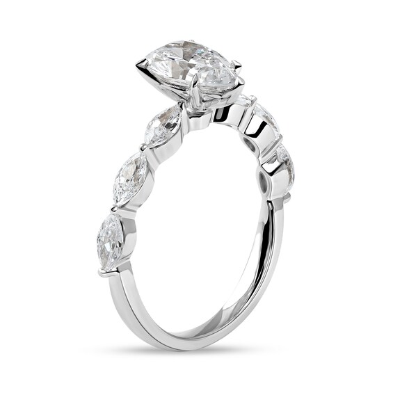 1.60 CT. T.W. Pear-Shaped and Marquise Diamond Engagement Ring in 14K Gold