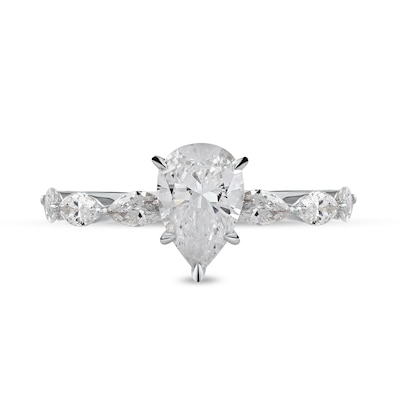 1.60 CT. T.W. Pear-Shaped and Marquise Diamond Engagement Ring in 14K Gold