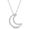 Thumbnail Image 0 of 0.20 CT. T.W. Diamond Crescent Moon Outline Pendant in Sterling Silver