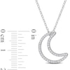 Thumbnail Image 2 of 0.20 CT. T.W. Diamond Crescent Moon Outline Pendant in Sterling Silver