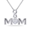 Thumbnail Image 0 of Composite Diamond Accent Infinity Heart "MOM" Pendant in Sterling Silver