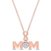 Thumbnail Image 0 of Composite Diamond Accent Infinity Heart "MOM" Pendant in Sterling Silver with Rose Rhodium Plate
