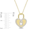 0.18 CT. T.W. Diamond Heart-Shaped Lock Pendant in Sterling Silver with Yellow Rhodium Plate