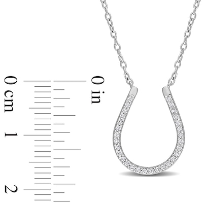 0.15 CT. T.W. Diamond Horseshoe Necklace in Sterling Silver