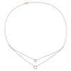 0.04 CT. T.W. Diamond Double Strand Layered Circle Necklace in Sterling Silver with Rose Rhodium Plate - 19"