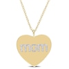 Thumbnail Image 0 of 0.09 CT. T.W. Diamond "mom" Heart Pendant in Sterling Silver with Yellow Rhodium Plate