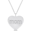 Thumbnail Image 0 of 0.09 CT. T.W. Diamond "mom" Heart Pendant in Sterling Silver