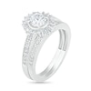 Thumbnail Image 3 of 0.95 CT. T.W. Baguette and Round Diamond Sunburst Frame Bridal Set in 10K White Gold