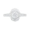 Thumbnail Image 5 of 0.95 CT. T.W. Baguette and Round Diamond Sunburst Frame Bridal Set in 10K White Gold