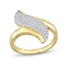 Thumbnail Image 0 of 0.36 CT. T.W. Diamond Bypass Ring in Sterling Silver with Yellow Rhodium Plate