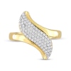 Thumbnail Image 3 of 0.36 CT. T.W. Diamond Bypass Ring in Sterling Silver with Yellow Rhodium Plate
