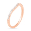 0.18 CT. T.W. Baguette and Round Diamond Contour Anniversary Band in 10K Rose Gold